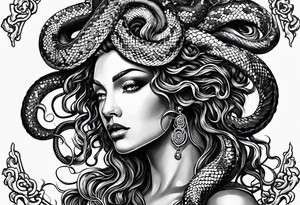 Medusa gorgon, snakes instead of hair, like stone tattoo idea