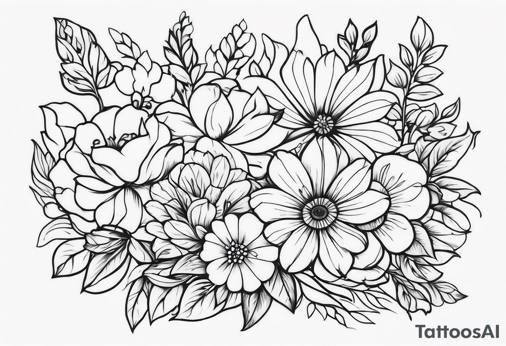 ornaments of flowers tattoo idea