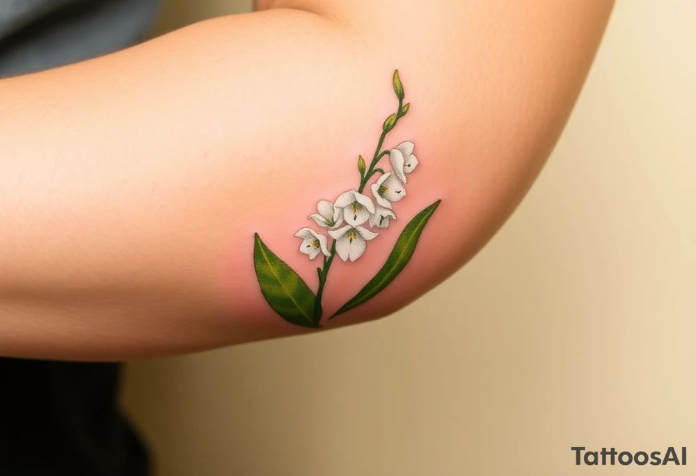 White flowering Lilly of the vally plantsl tattoo idea