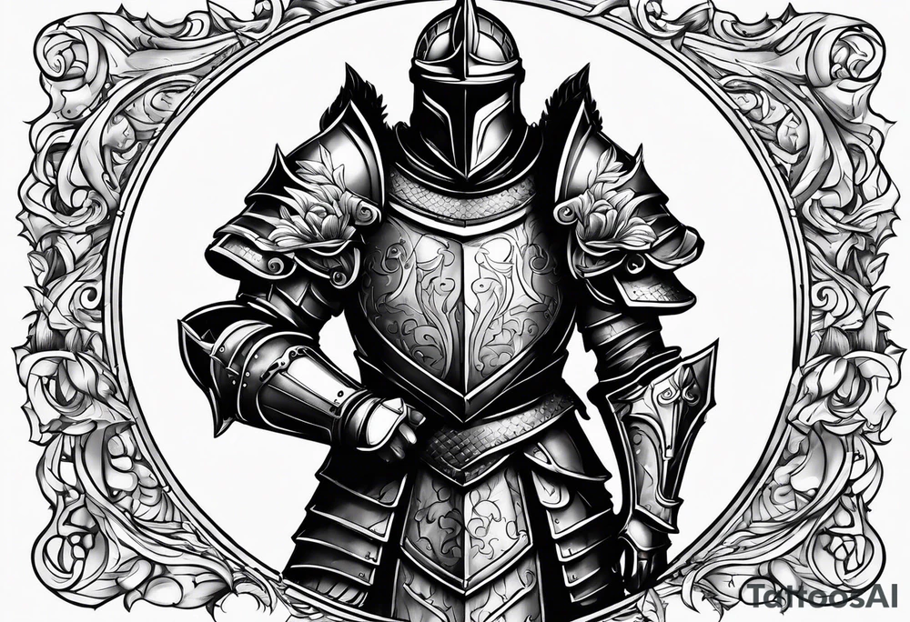 knight with heavy armor tattoo idea