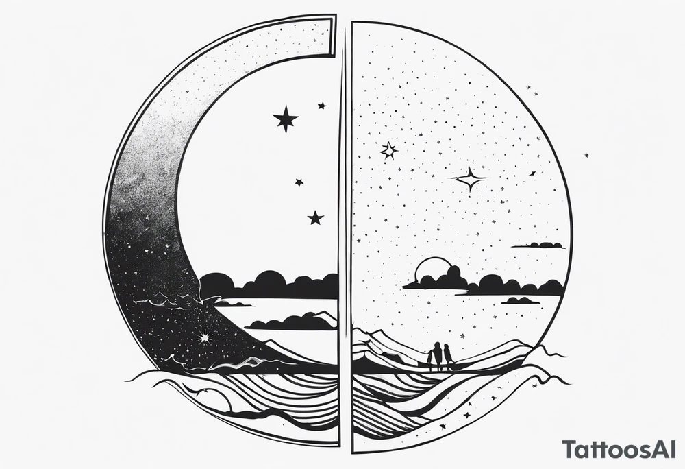 Sol e lua juntos tattoo idea