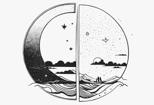 Sol e lua juntos tattoo idea