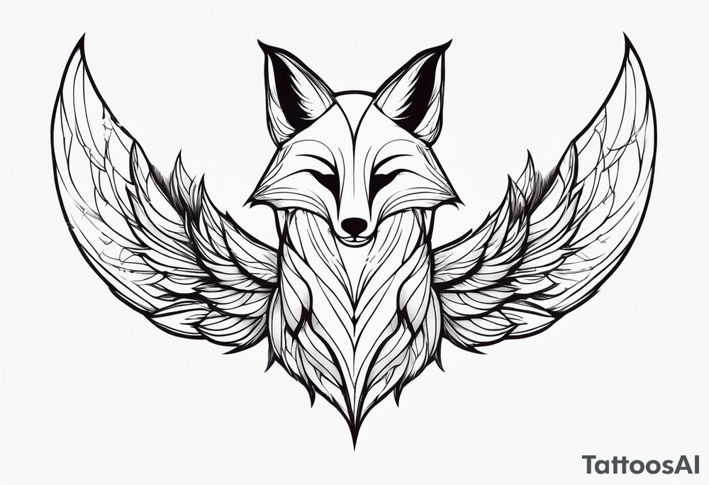 Fox with wings tattoo idea