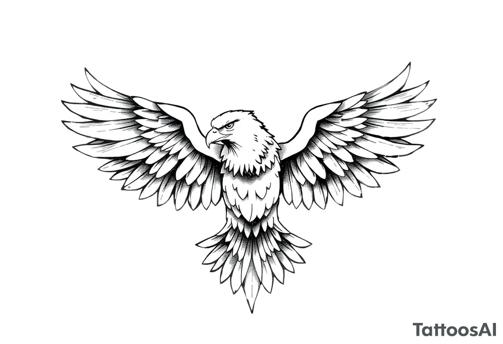 eagle spreading wings tattoo idea