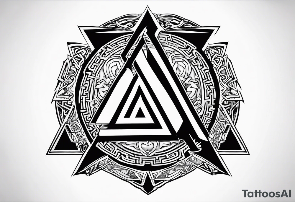 Valhalla shield sword valknut fire chains valknut tattoo idea Valhalla shield sword valknut fire chains valknut tattoo idea
