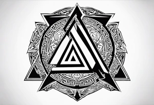 Valhalla shield sword valknut fire chains valknut tattoo idea