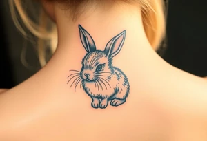 a cute little long haired bunny rabbit tattoo idea