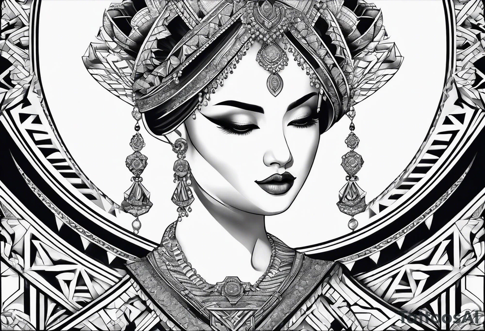 geometrical pattern neck tattoo tattoo idea