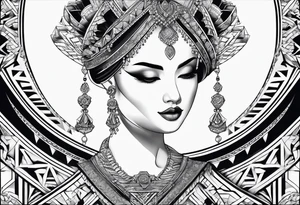 geometrical pattern neck tattoo tattoo idea