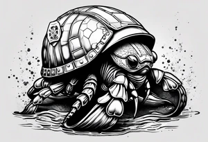 hermit crab wearing a storm trooper helmet tattoo idea