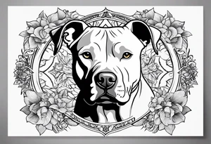 white pitbull pointed ears tattoo idea