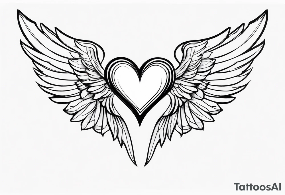 Memory Love Angel Wings Heart tattoo idea