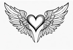 Memory Love Angel Wings Heart tattoo idea