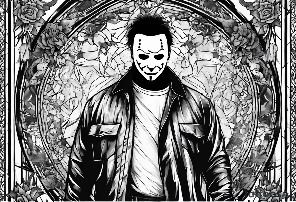 michael myers with a knife tattoo idea