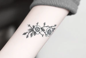 Thorns with roses on the wrist tattoo idea