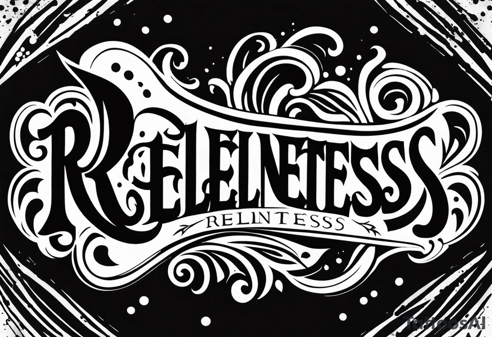 Would like a simple tattoo to include only the word relentless. tattoo idea