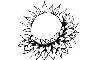 Half sun half sunflower tattoo idea