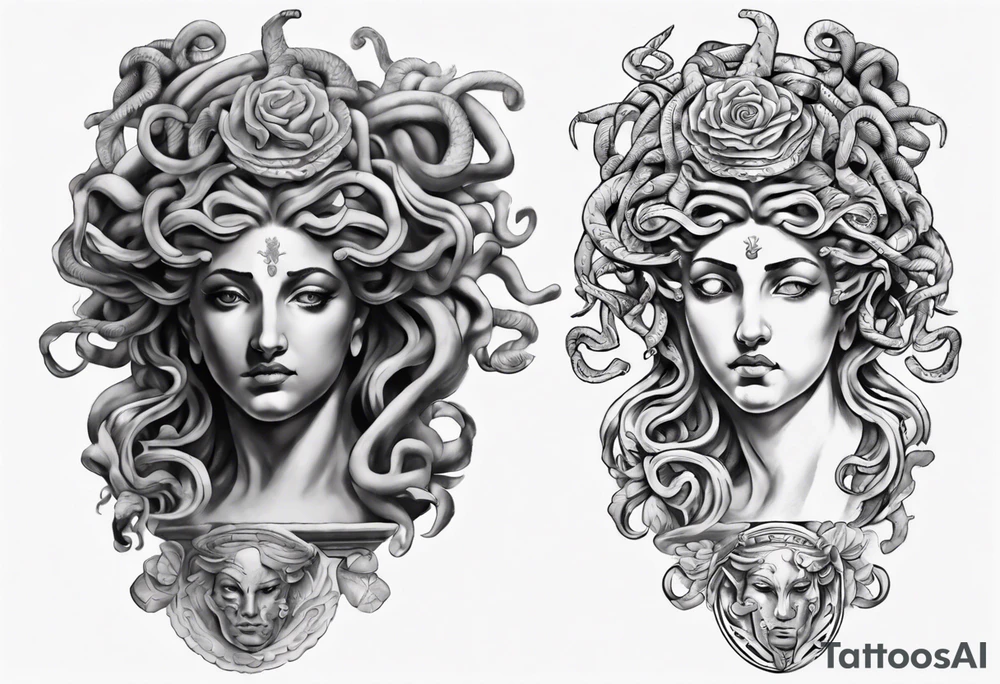 GREEK GODess medusa STATUE
ARM SLEEVE
REALISTIC tattoo idea