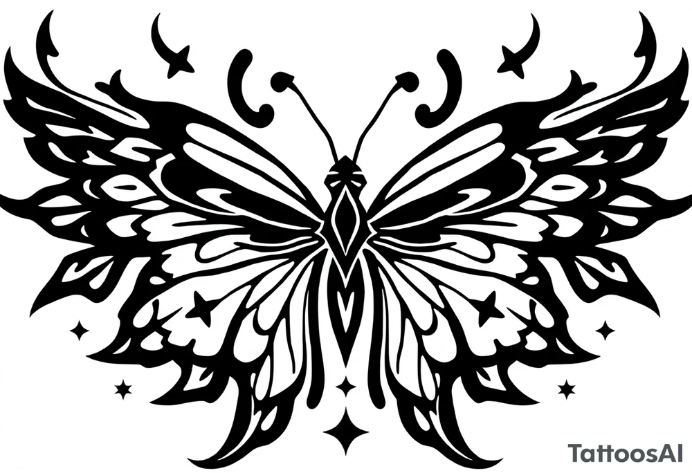 Butterfly’s and stars tattoo idea