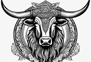 cybersigilism mean Longhorn with state of texas 
With “512” on top of the head tattoo idea