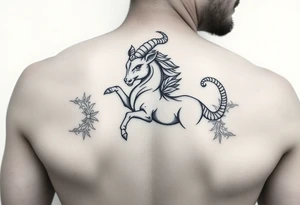 un capricorne avec des motifs néotribale tattoo idea