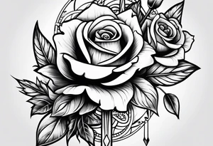 5 arrows and a rose tattoo idea