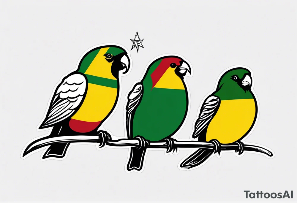 Three little birds bob marley jamaica tattoo idea