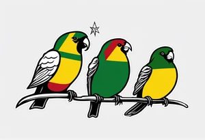 Three little birds bob marley jamaica tattoo idea