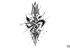 one   that look down arrow tattoo idea
