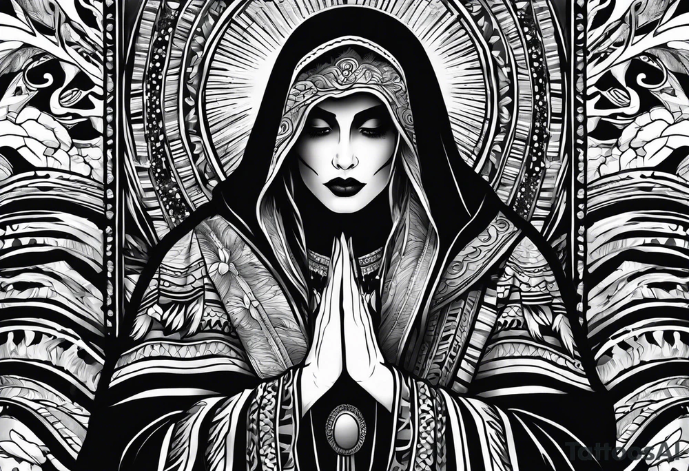 Ghost with sarape tattoo idea