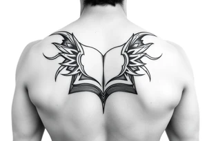 tribal open book tattoo idea