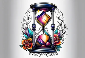hourglass with little girl dancing tattoo idea