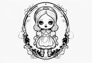 Haunting Creepy Doll tattoo idea