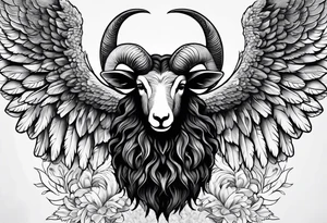 black sheep with angel wings no horns tattoo idea