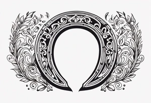 Simple horseshoe with much notes in it tattoo idea