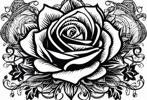Name Anika Rose in vintage typography lettering tattoo idea