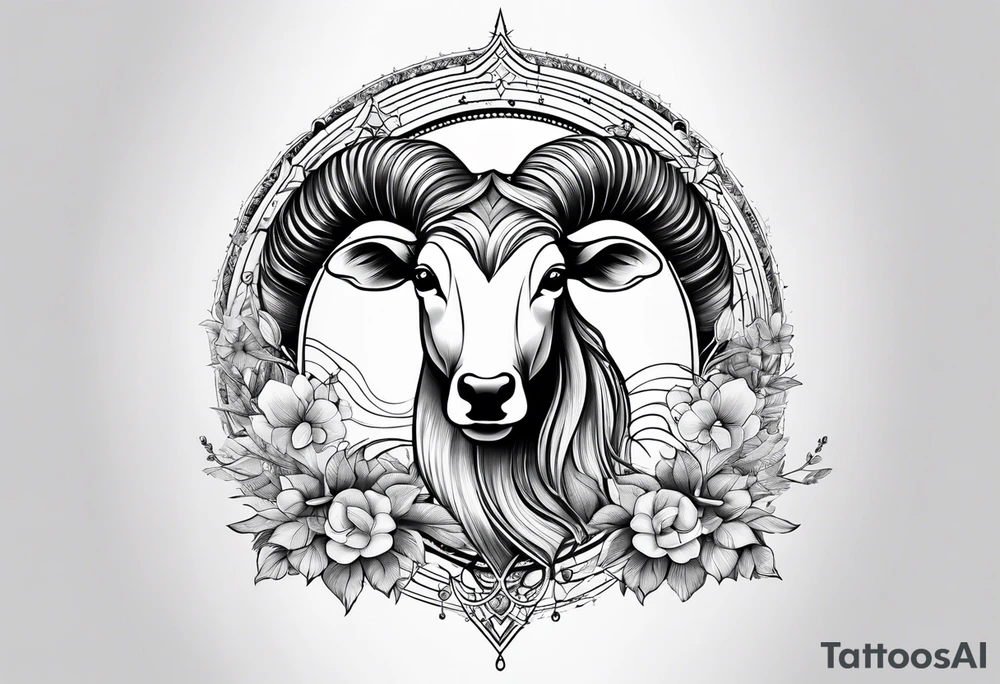 Dainty constellation aries tattoo idea