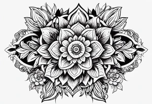 Tribal with only flowers and patterns tattoo idea