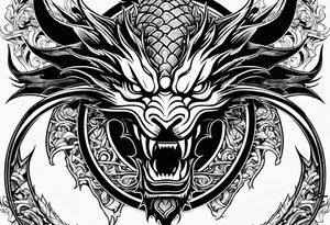 Full image of a angry dragon tattoo idea