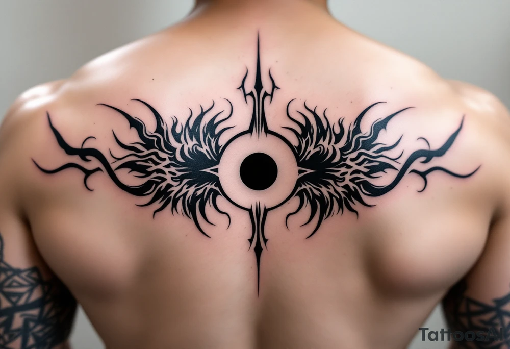 2 different worlds on both sides of a black hole tattoo idea
