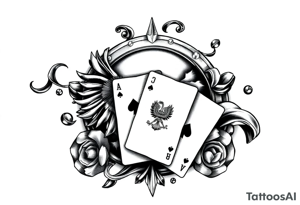 Poland symbol and poker cards Add casino money to it. tattoo idea