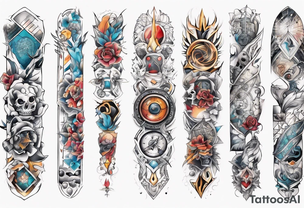 patchwork tattoo for full arms tattoo idea