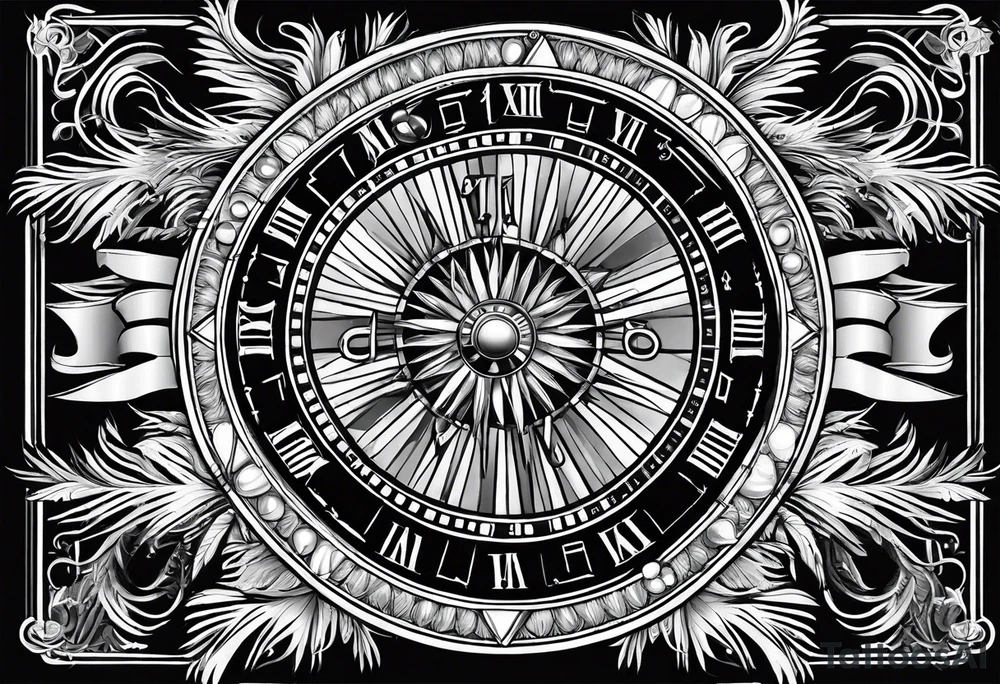 ROULETTE casino card games dice sun palm tree tattoo idea