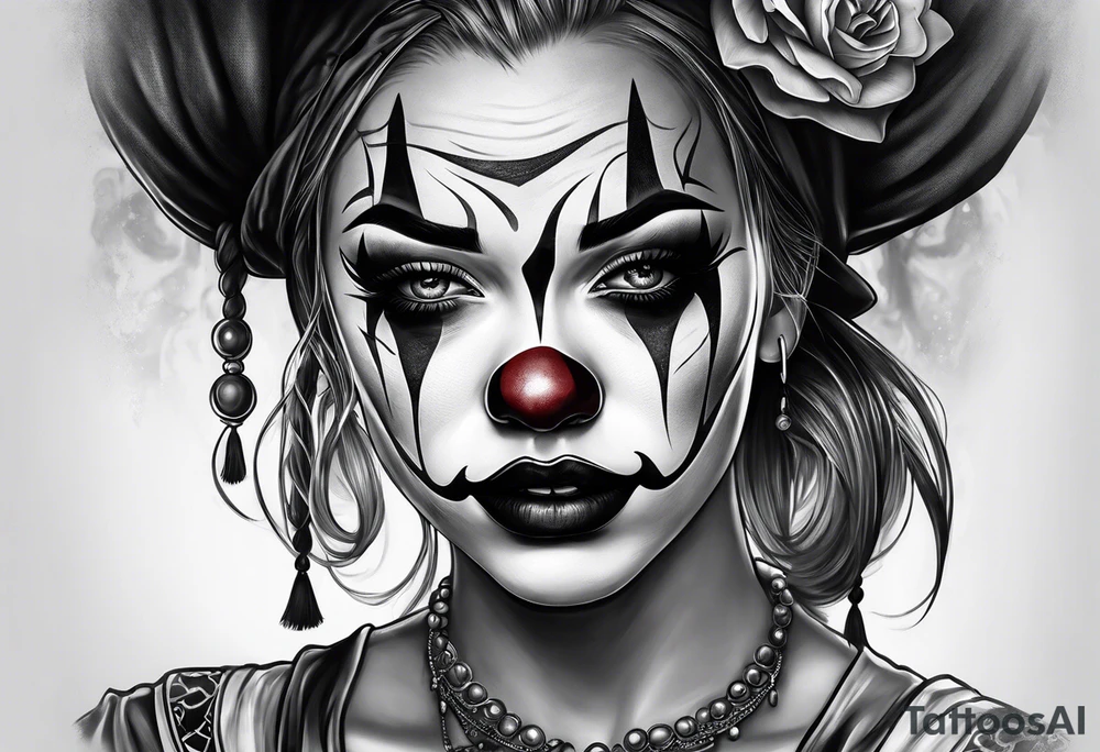 Girl clown crying tattoo idea