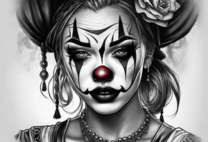 Girl clown crying tattoo idea