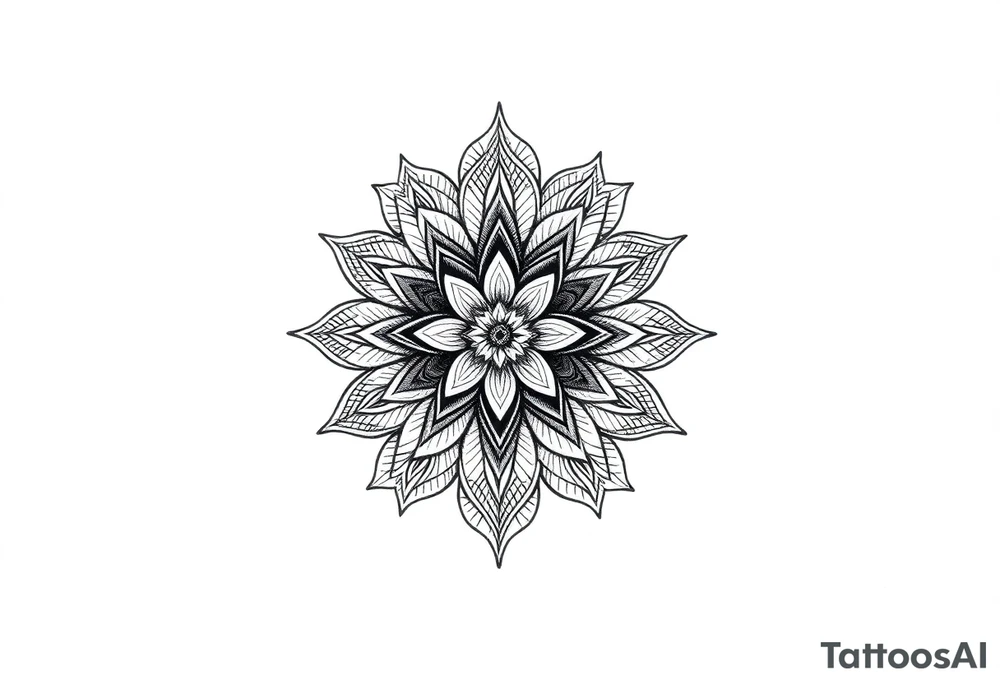 Tatuagem mandala com arranjo de flor tattoo idea