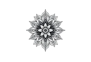 Tatuagem mandala com arranjo de flor tattoo idea