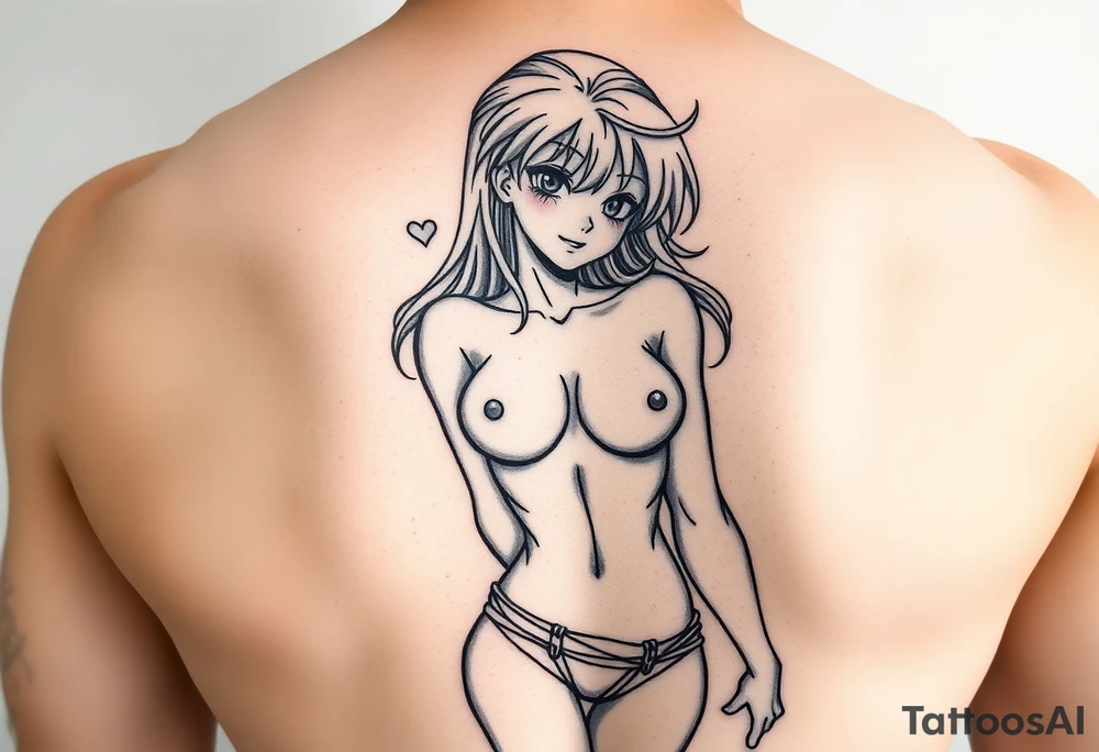 Naked anime girl tattoo idea