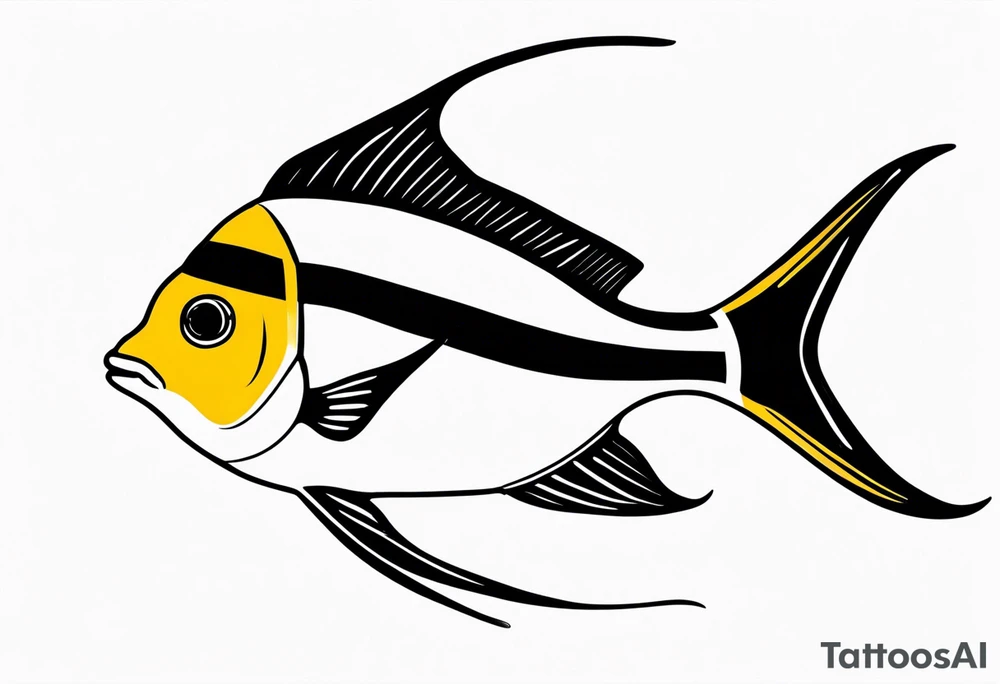Moorish idol swimming tattoo idea