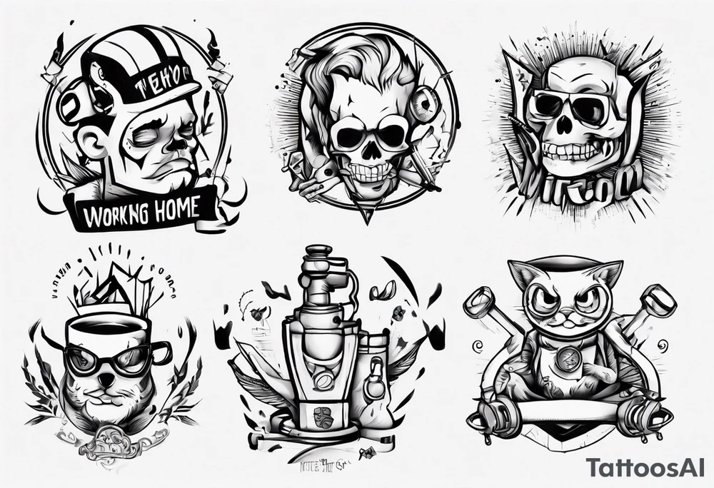 working from home tattoo idea